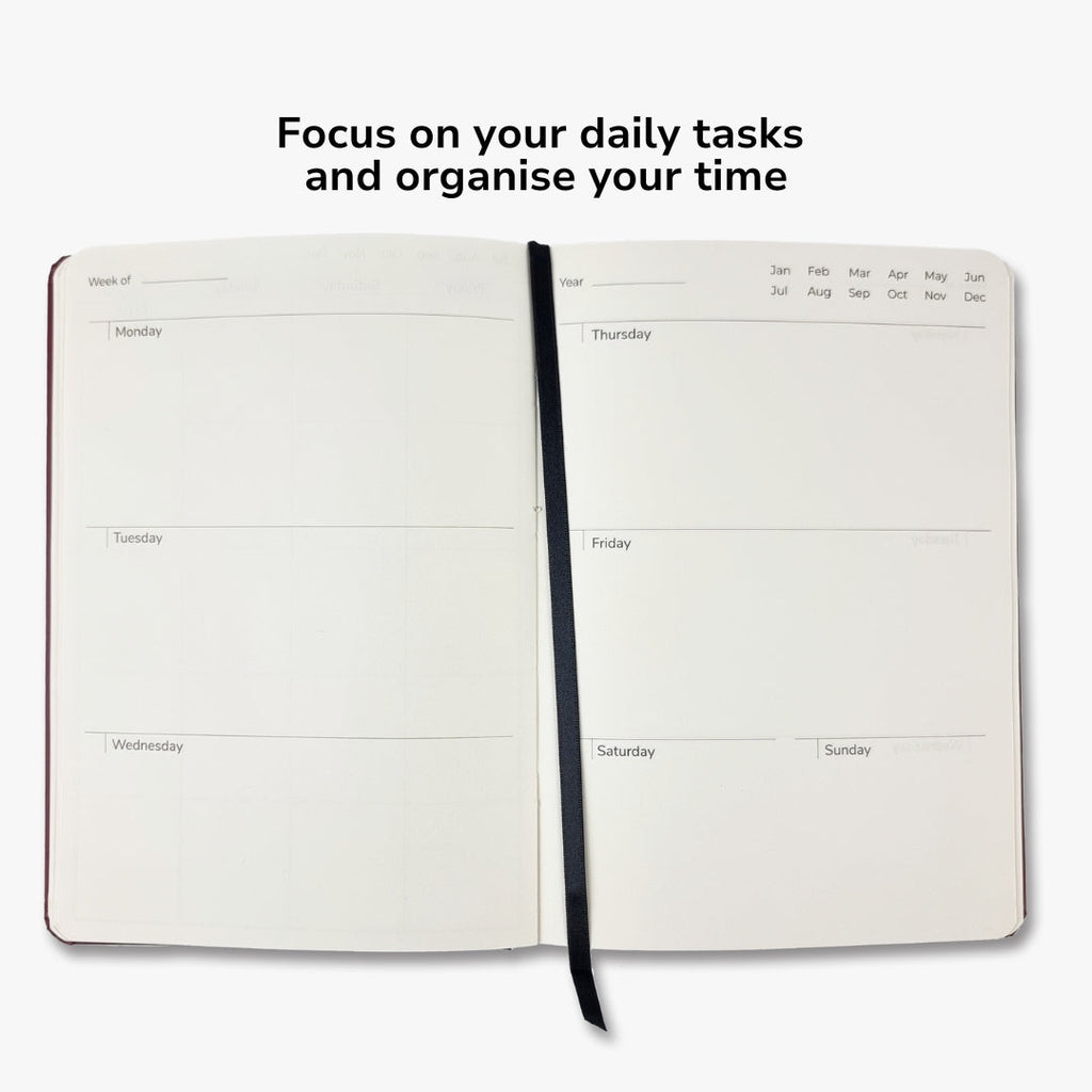 Undated Yearly Productivity Planner - Purple