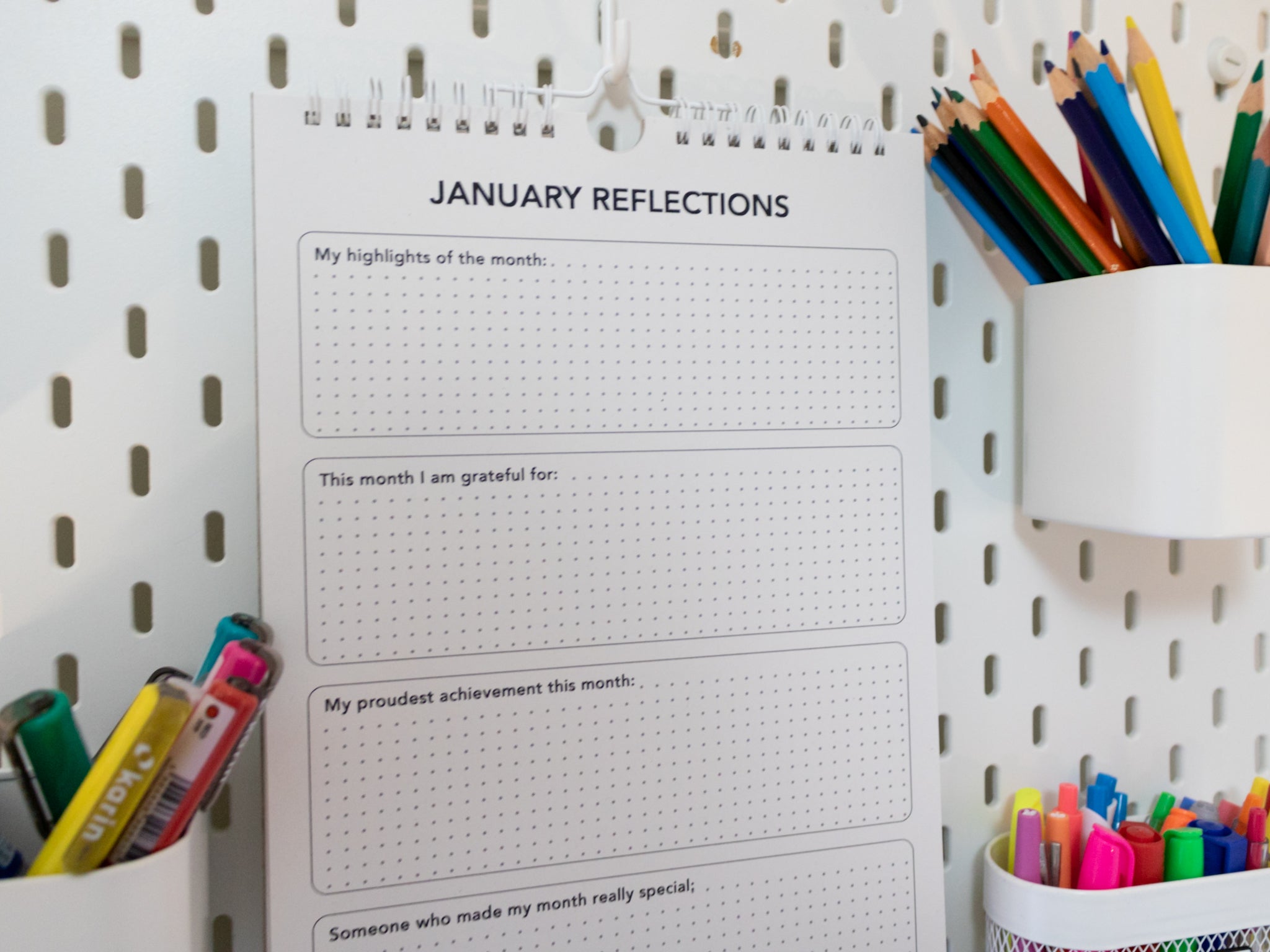 2026 Colouring Wall Calendar with Journal Prompts