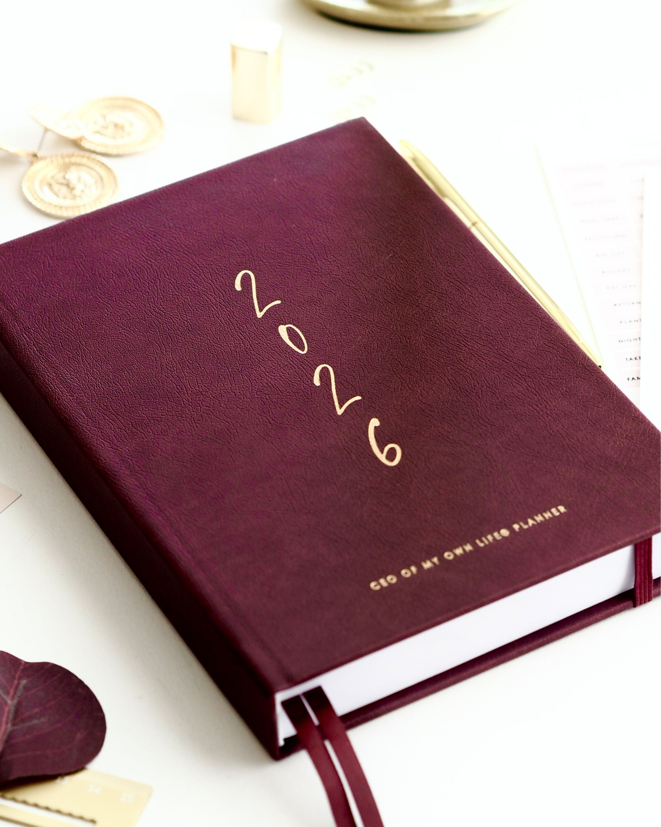 2026 Daily Life Planner • CEO of My Own Life® • Burgundy
