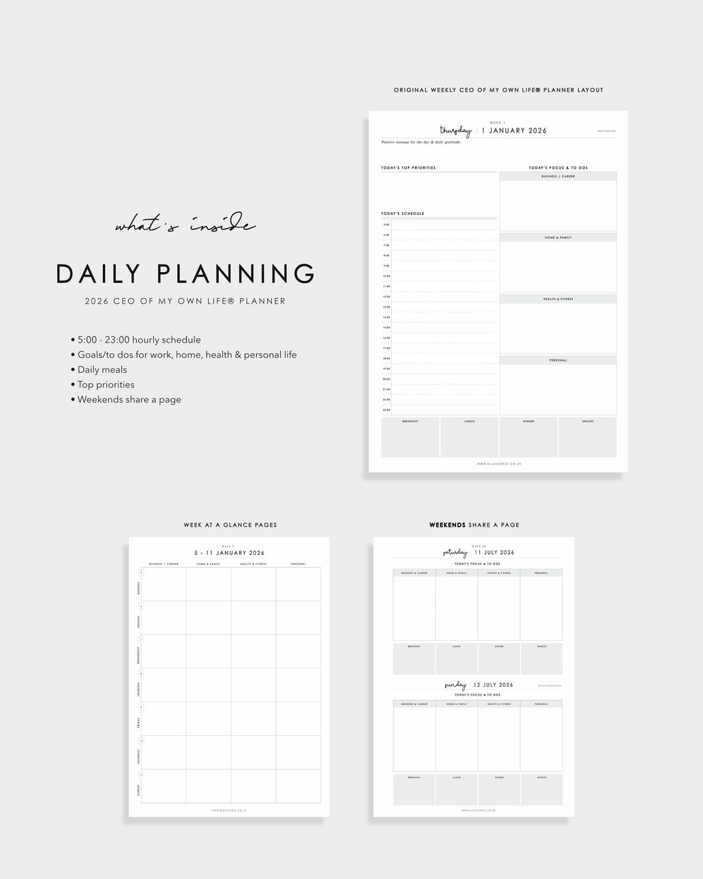2026 Daily Life Planner • CEO of My Own Life® • Dot Luxe