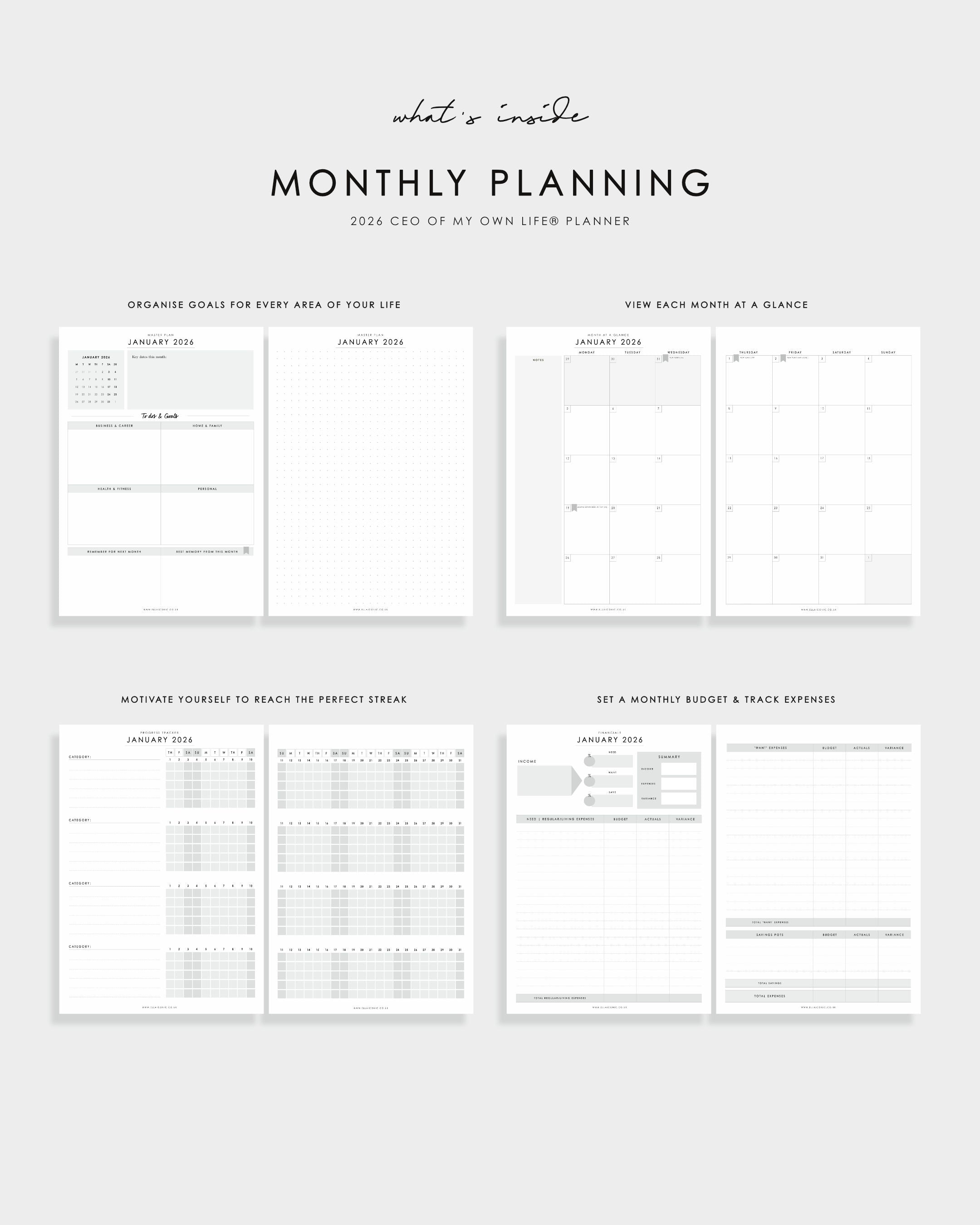 2026 Daily Life Planner • CEO of My Own Life® • Dot Luxe