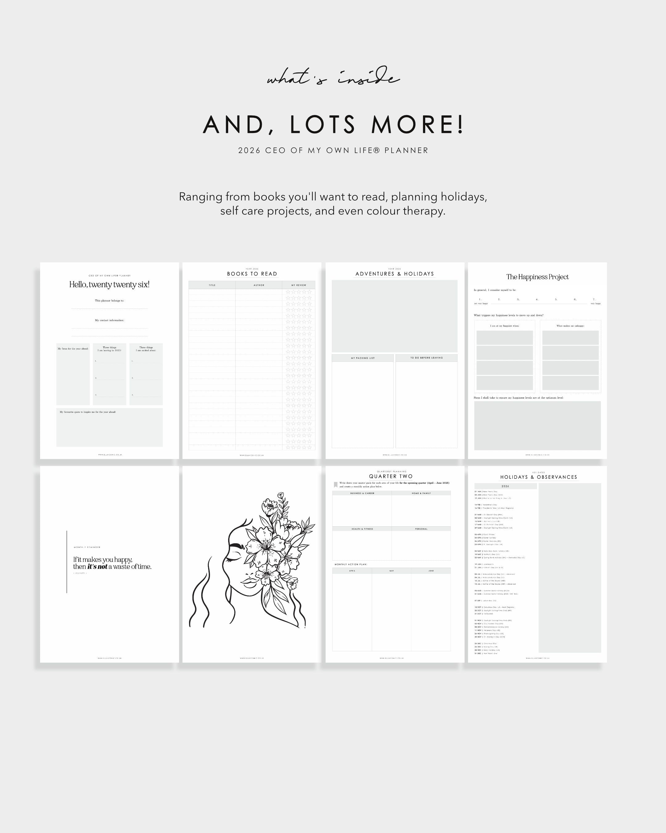 2026 Weekly Life Planner • CEO of My Own Life® • Dot Luxe