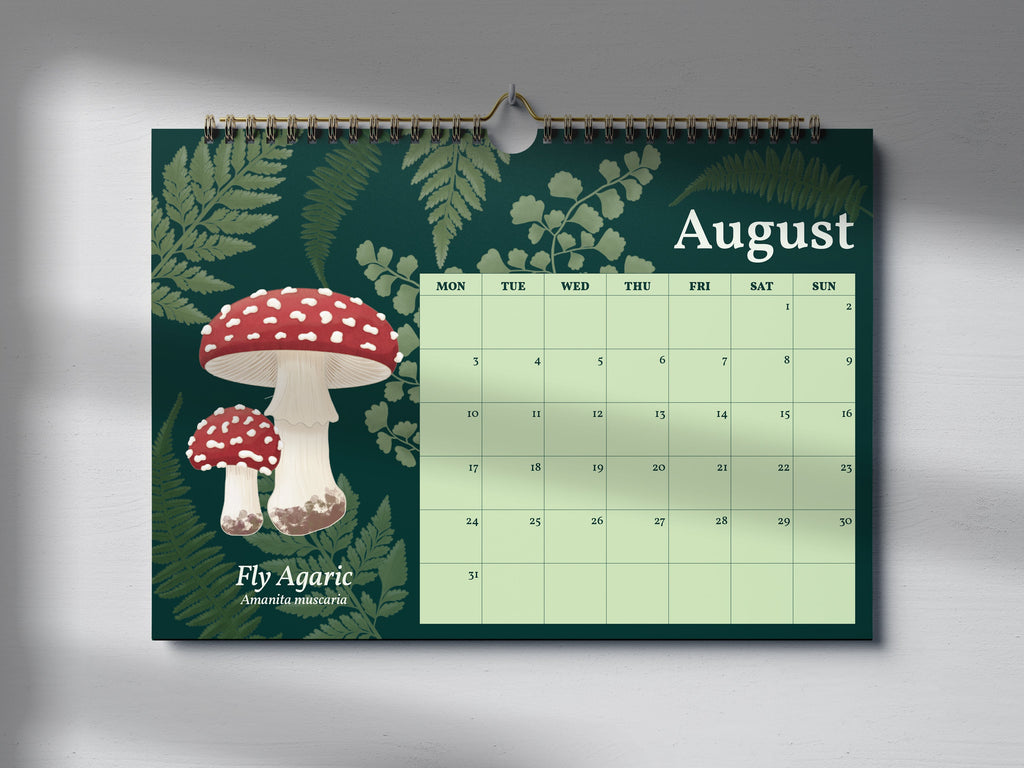 2026 Mushroom Wall Calendar