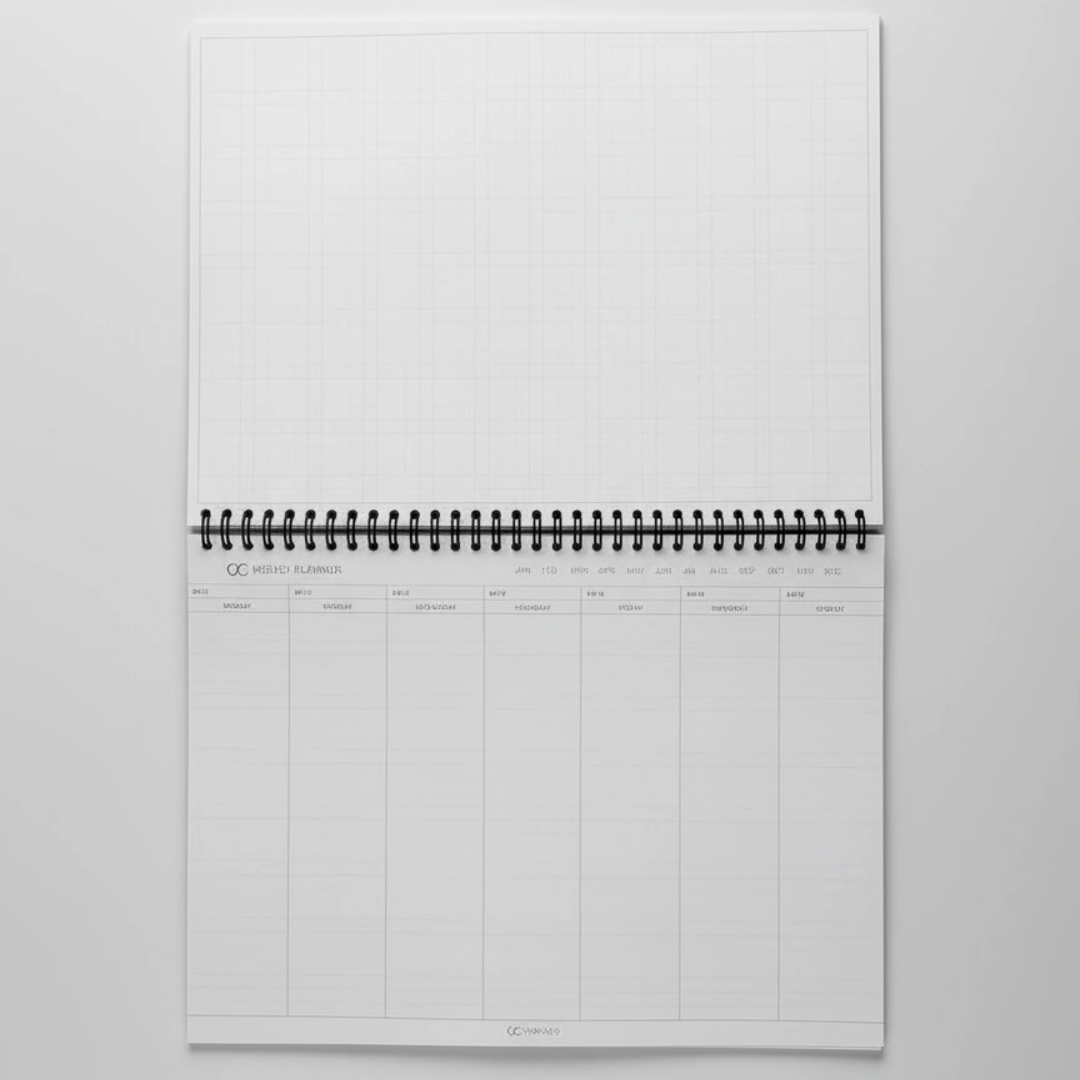 A4 Wiro Weekly Planner – Earthtones Paisley (Edition 1) | Undated | 55 Weeks + Habit Tracker - Cork & Co