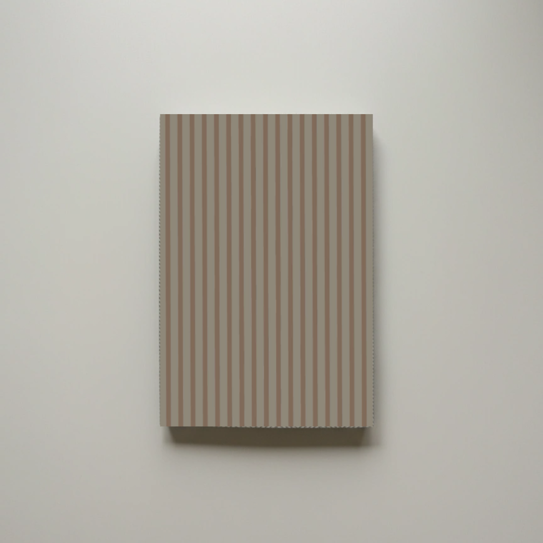 Striped Earthtone A5 Notebook – 150 Pages | Edition 3 | Softcover Perfect Bound - Cork & Co