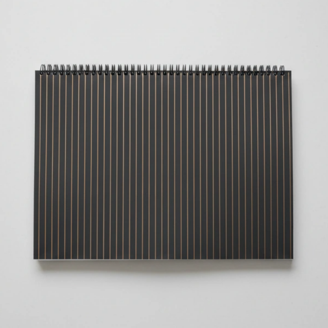 A4 Weekly Planner – Black & Gold Foil Pinstripe | Undated | 55 Weeks + Habit Tracker - Cork & Co