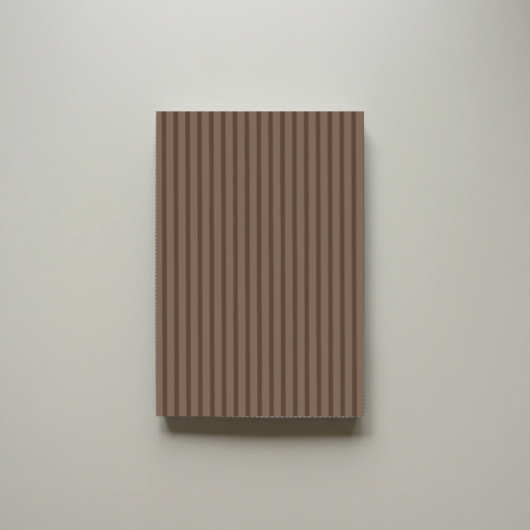 Striped Earthtone A5 Notebook – 150 Pages | Edition 4 | Softcover Perfect Bound - Cork & Co