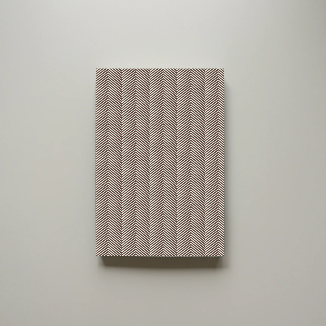 Herringbone Earthtone A5 Notebook – 150 Pages | Edition 5 | Softcover Paperback - Cork & Co