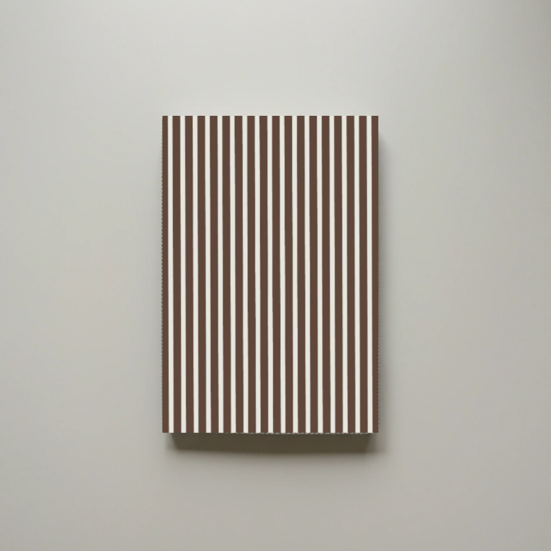 Striped Earthtone A5 Notebook – 150 Pages | Edition 5 | Softcover Perfect Bound - Cork & Co