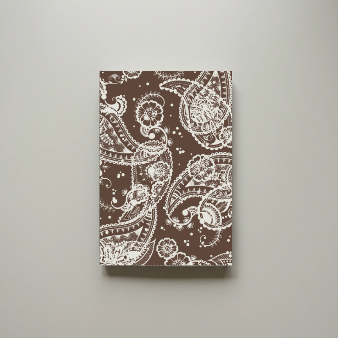 Paisley Earthtone A5 Notebook – 150 Pages | Edition 5 | Softcover Perfect Bound - Cork & Co