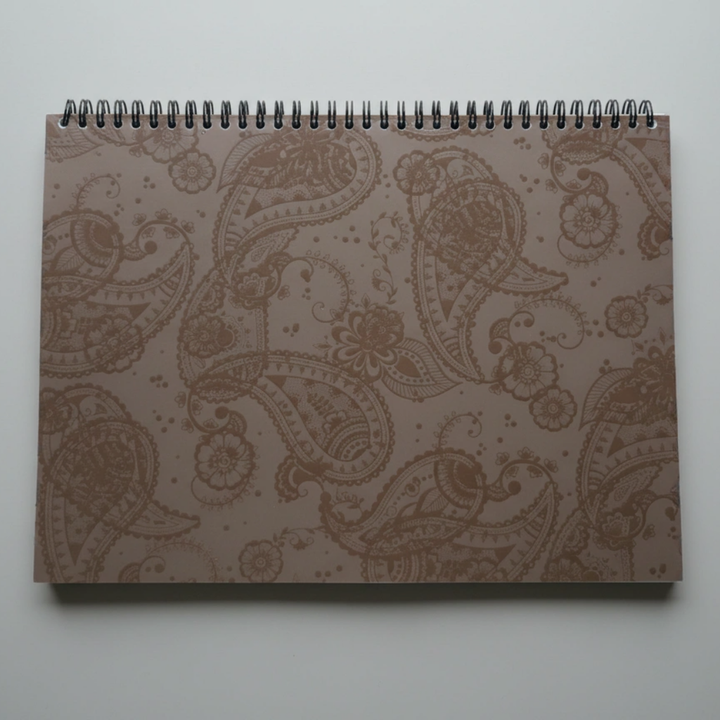 A4 Wiro Weekly Planner – Earthtones Paisley (Edition 4) | Undated | 55 Weeks + Habit Tracker - Cork & Co