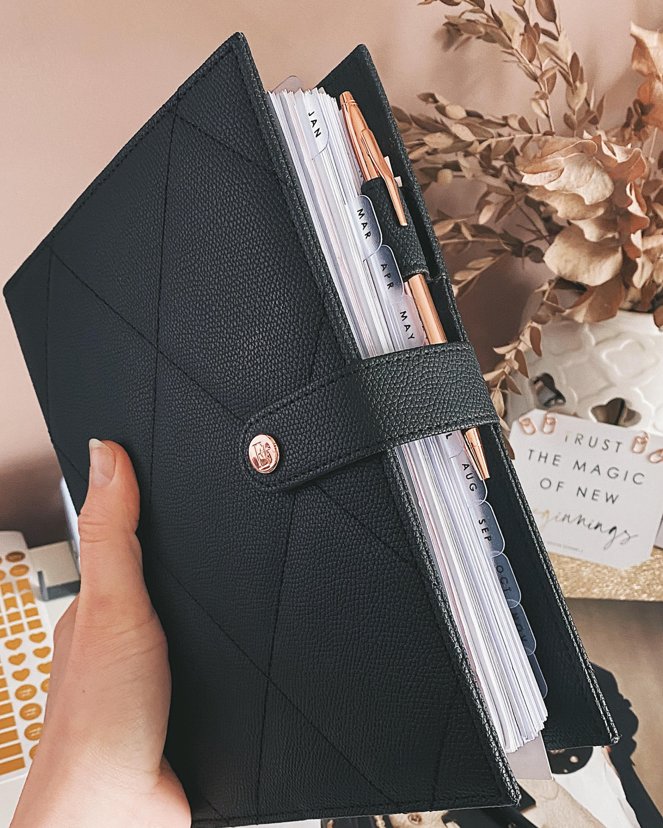 Vegan Leather A5 Ring Binder | Black
