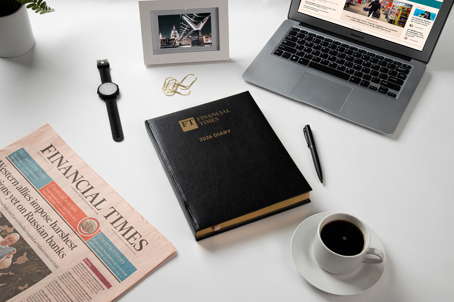 2026 Desk Diary - Week-to-View Planner- Black (DC-26)