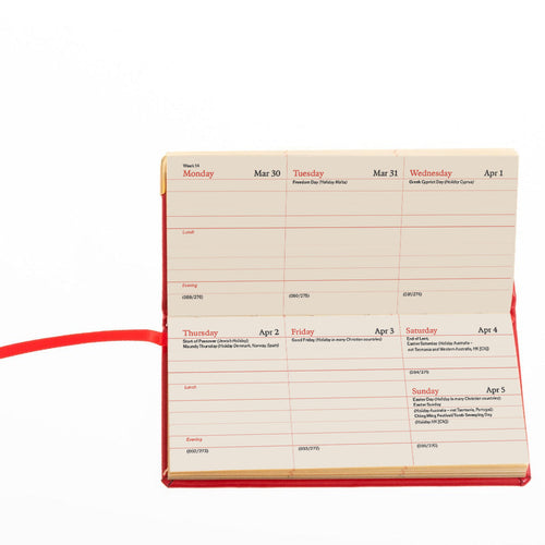 2026 Mini Diary - Week-to-View Planner - Red