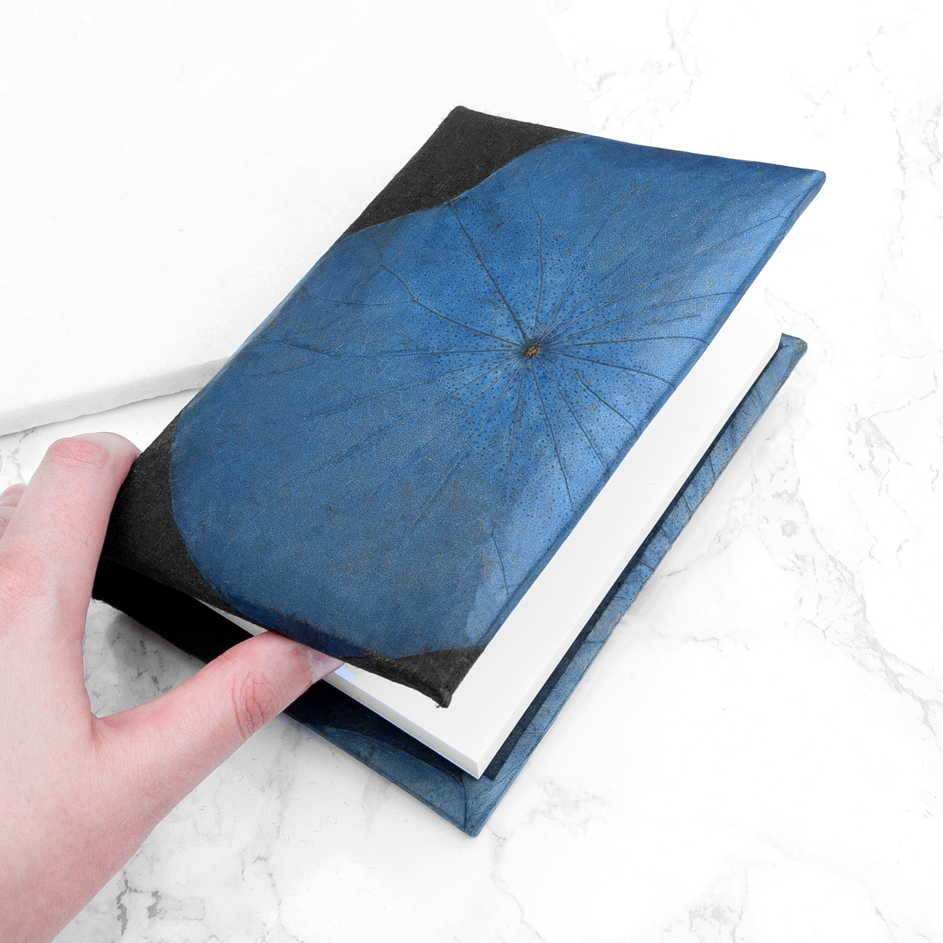 A6 Vegan Leather Lotus Leaf Notebook
