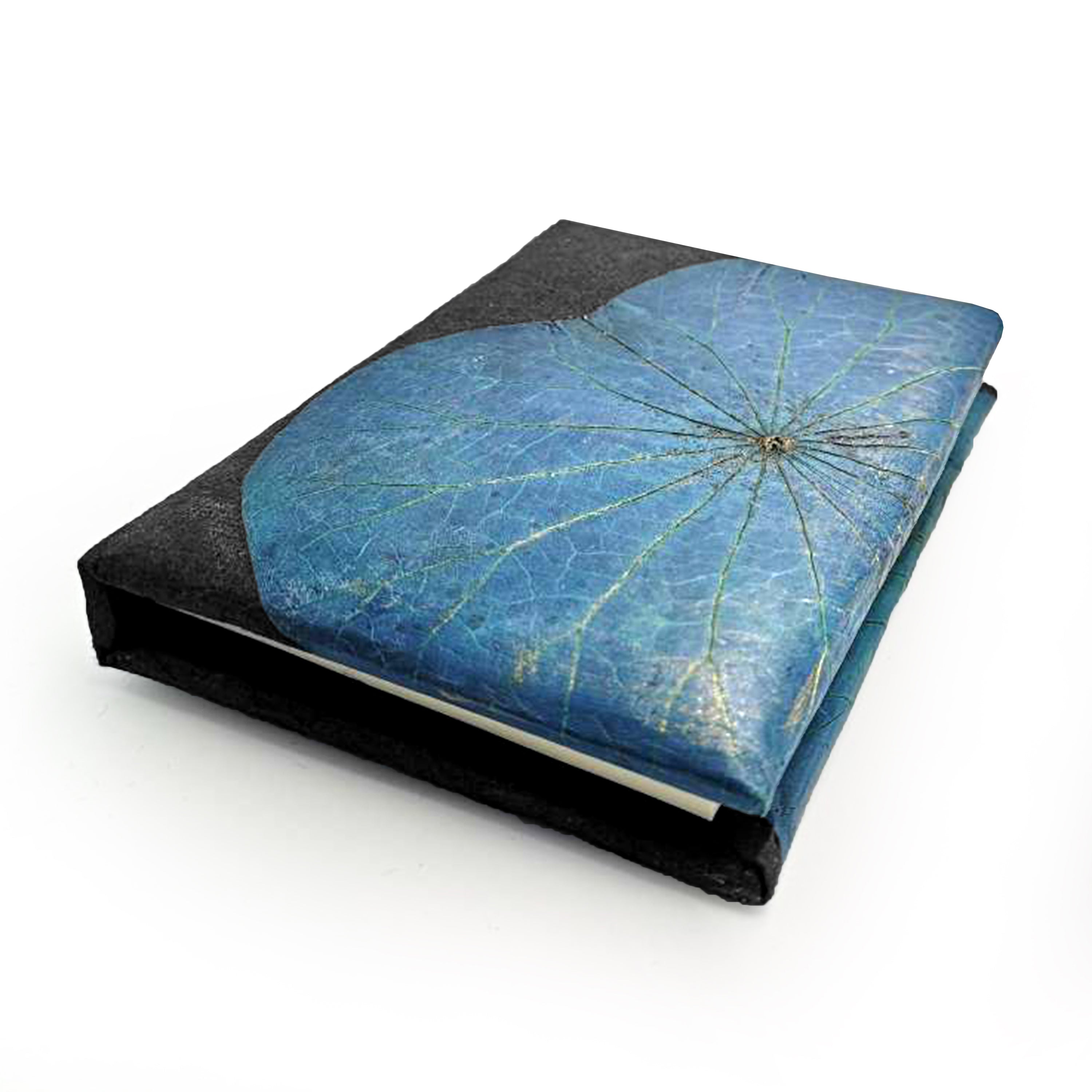 A6 Vegan Leather Lotus Leaf Notebook