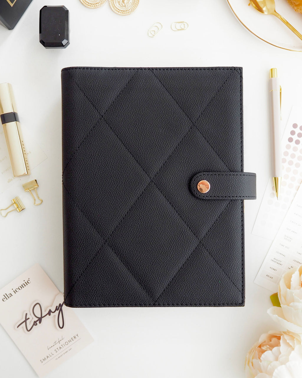 Vegan Leather A5 Ring Binder | Black