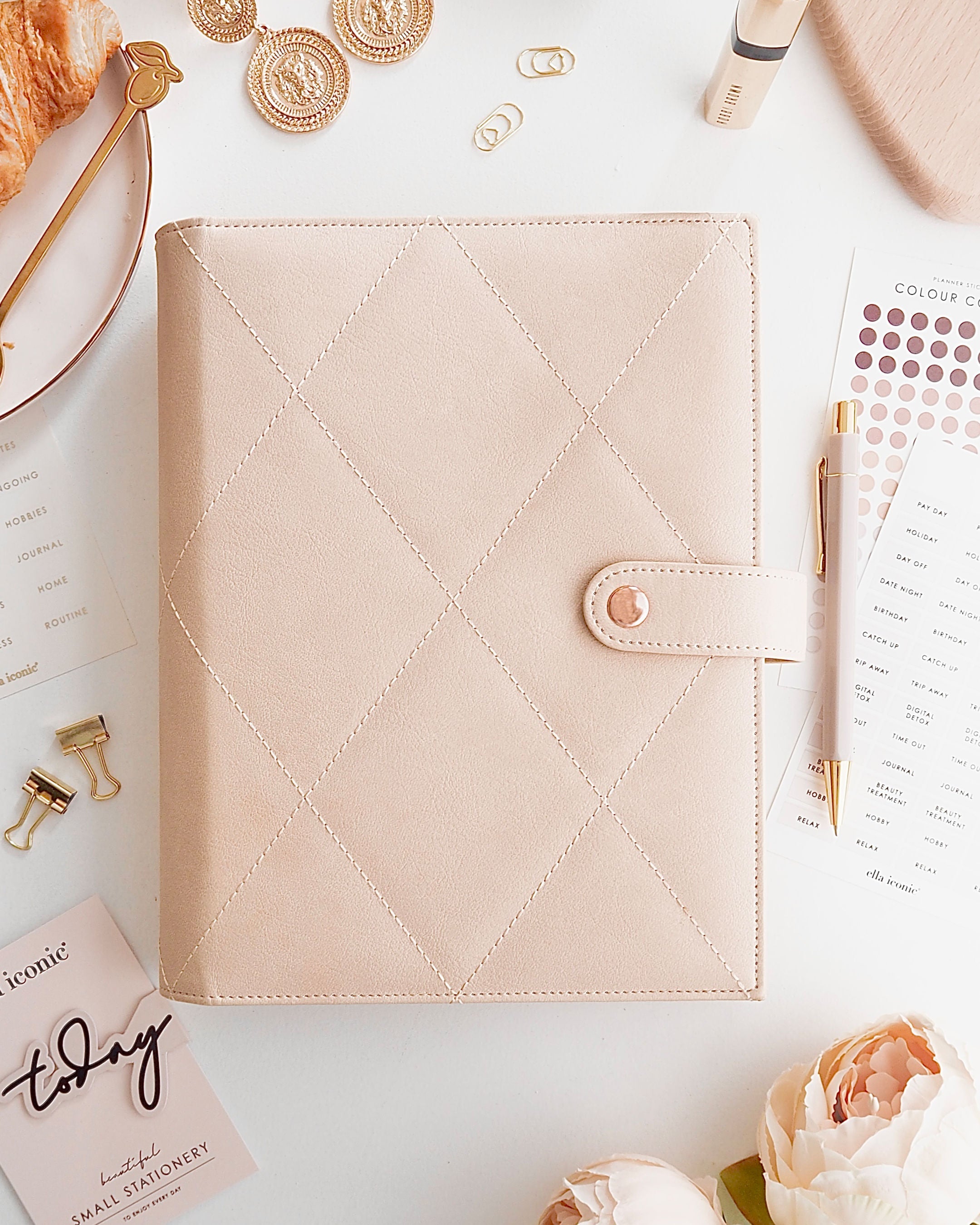 Vegan Leather A5 Ring Binder • Cream