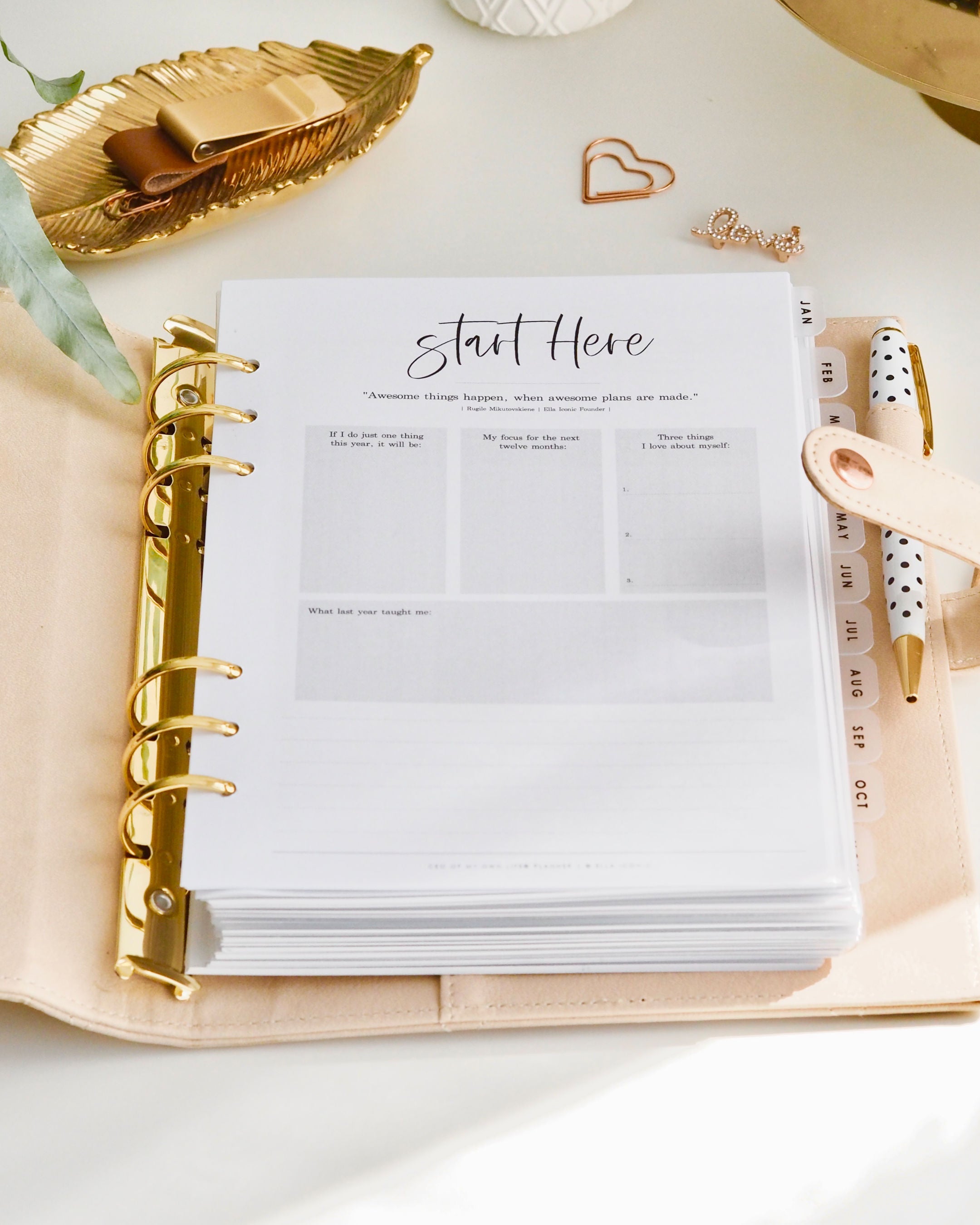 Vegan Leather A5 Ring Binder • Cream