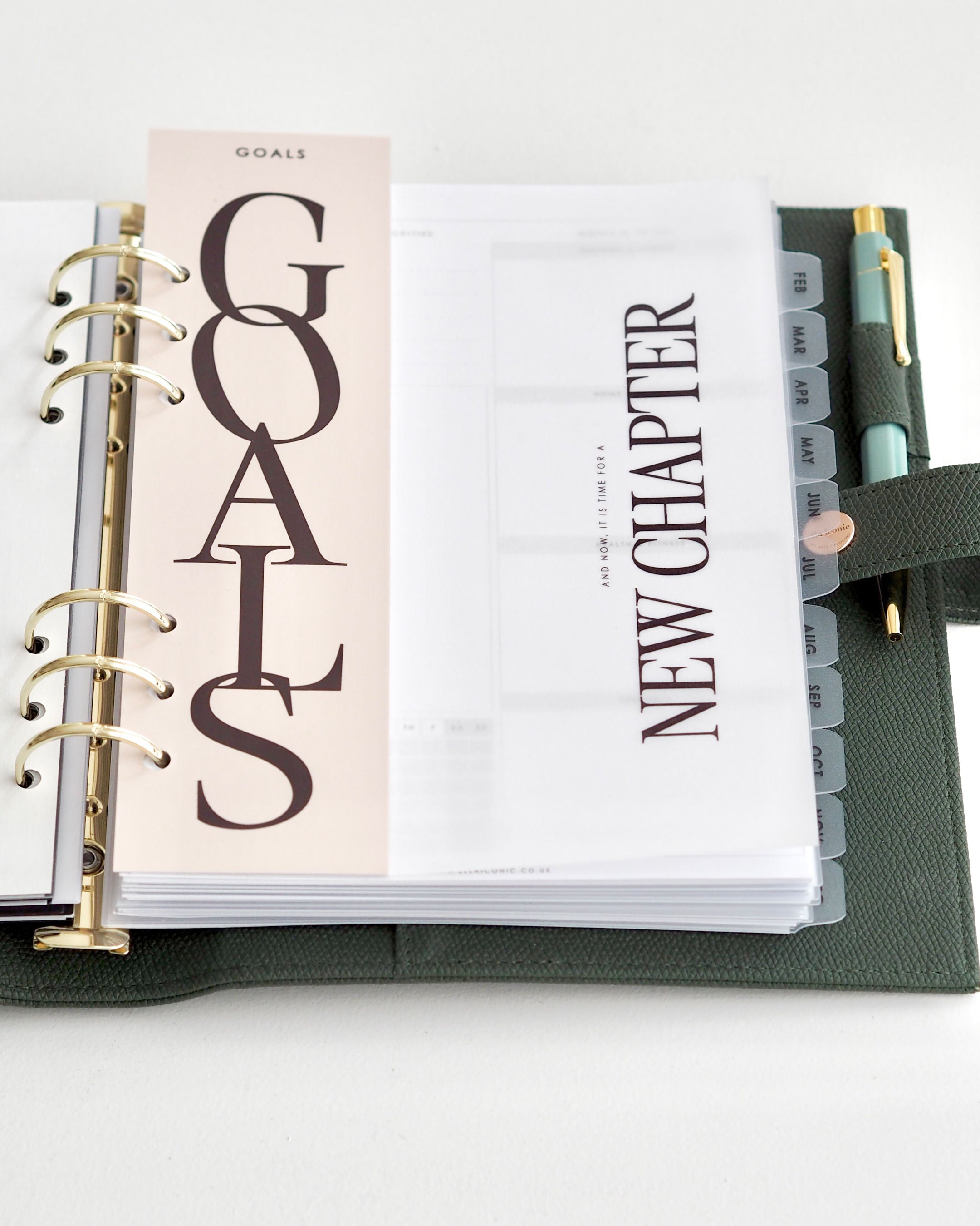 Vegan Leather A5 Ring Binder •  Deep Green