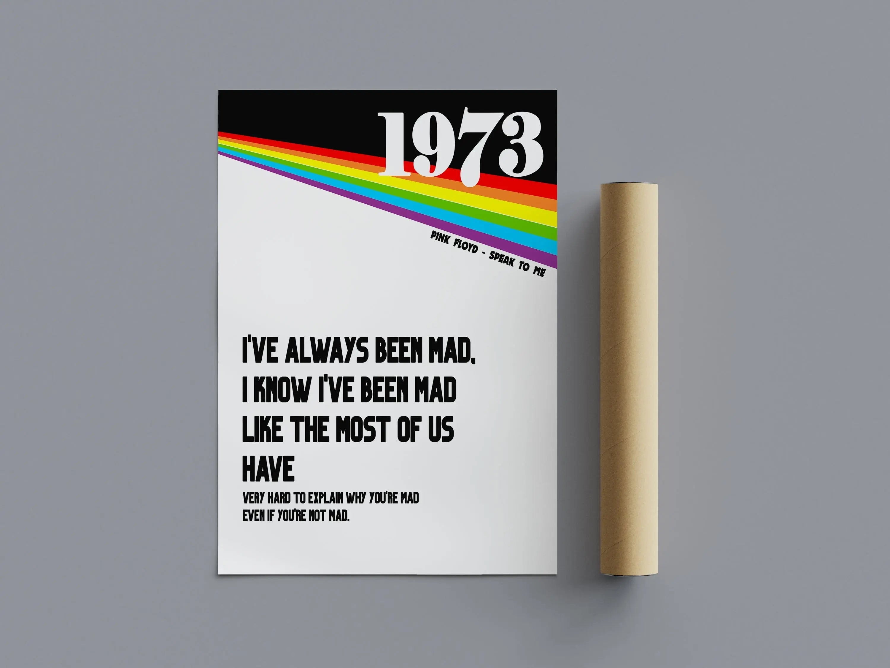 Inspired by Pink Floyd | 1973 Lyric Art Print Poster
