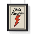 She’s Electric Poster | Oasis Inspired Vintage Wall Art