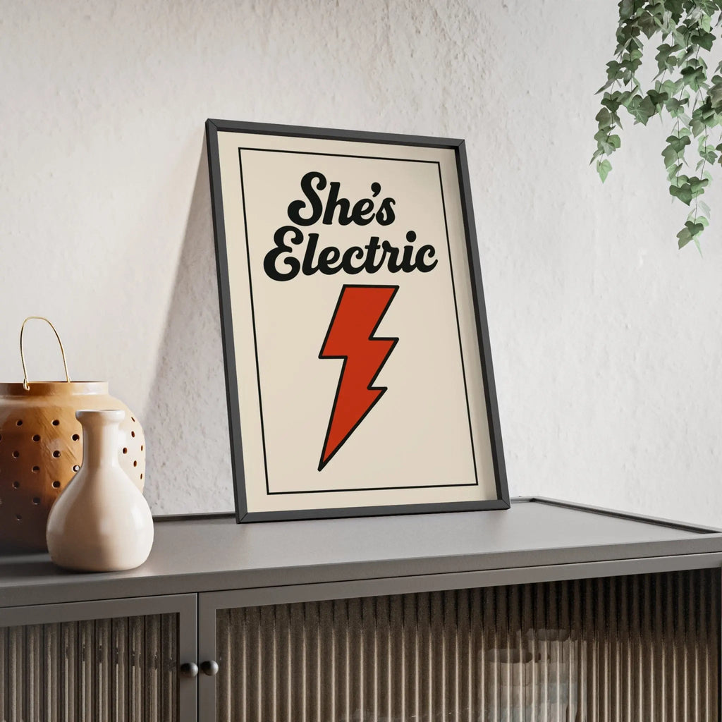 She’s Electric Poster | Oasis Inspired Vintage Wall Art