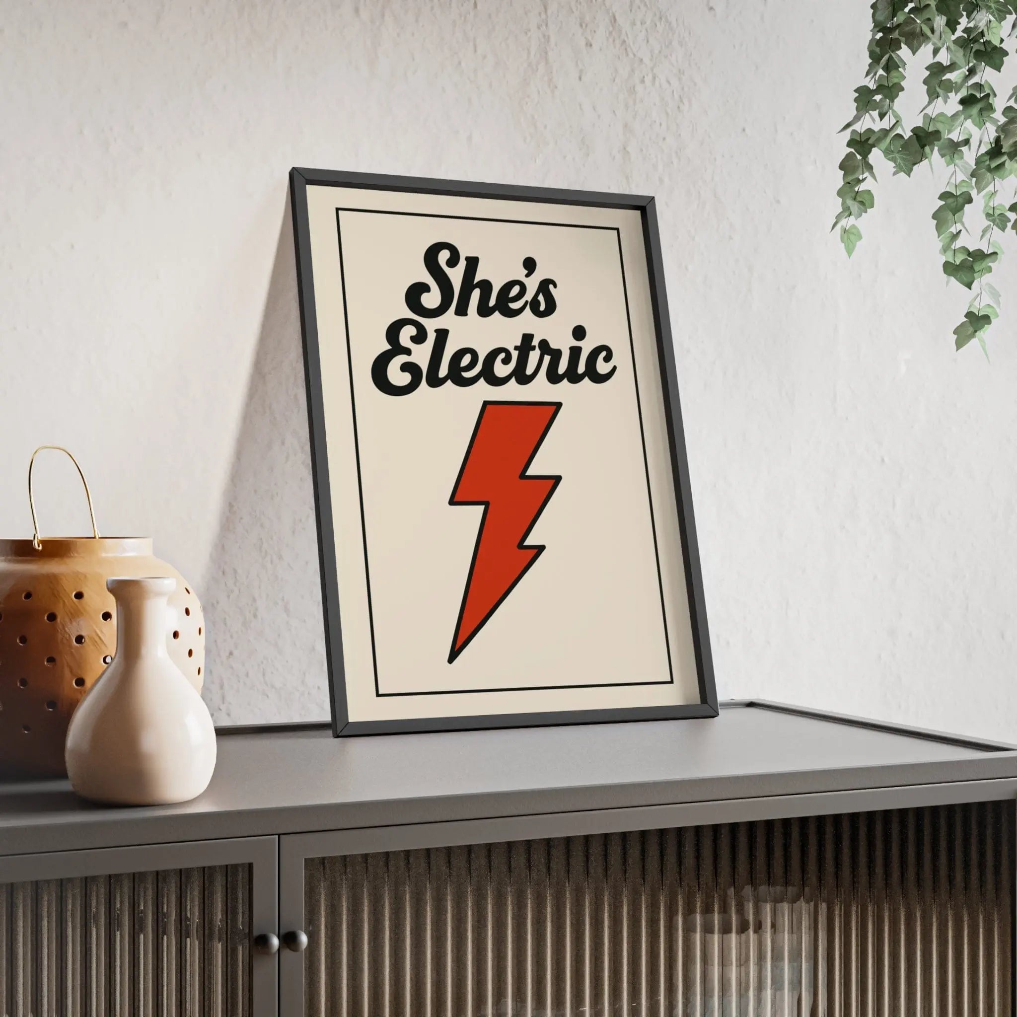 She’s Electric Poster | Oasis Inspired Vintage Wall Art