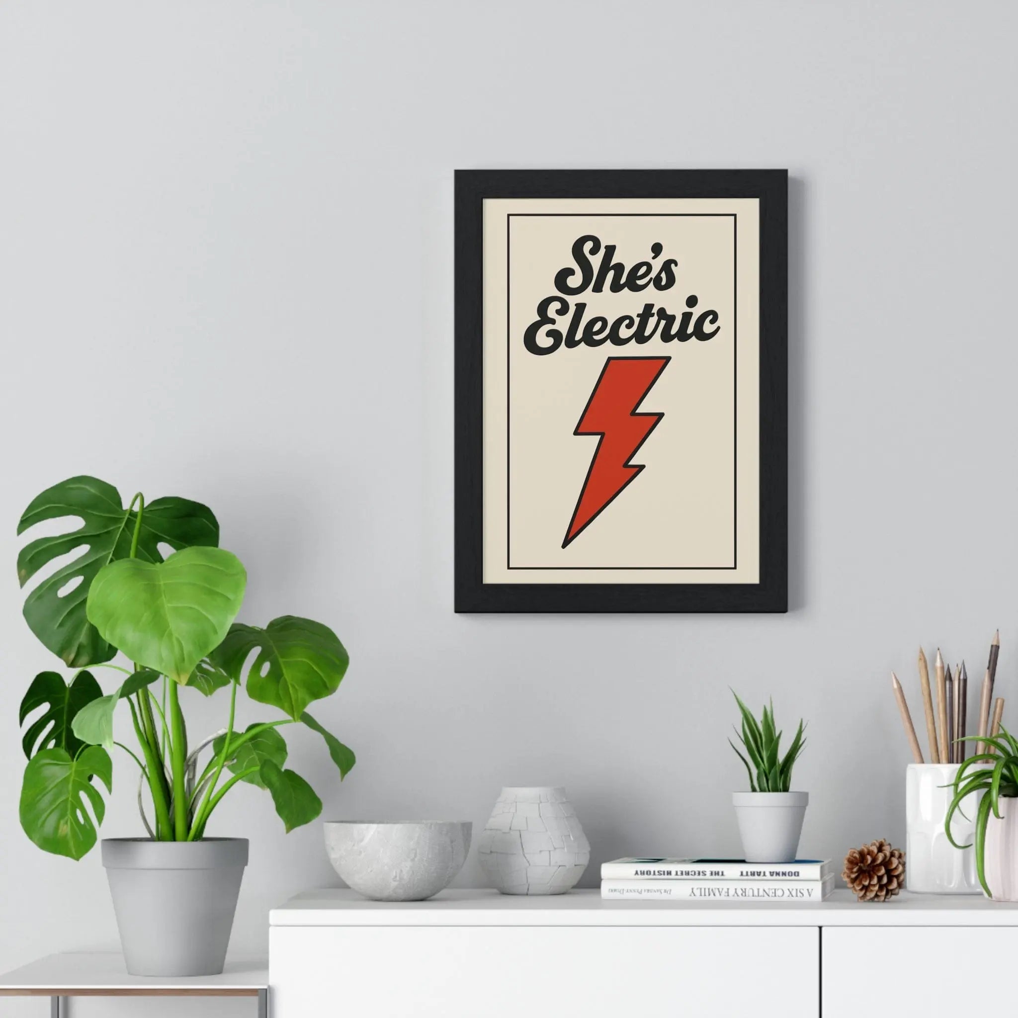 She’s Electric Poster | Oasis Inspired Vintage Wall Art