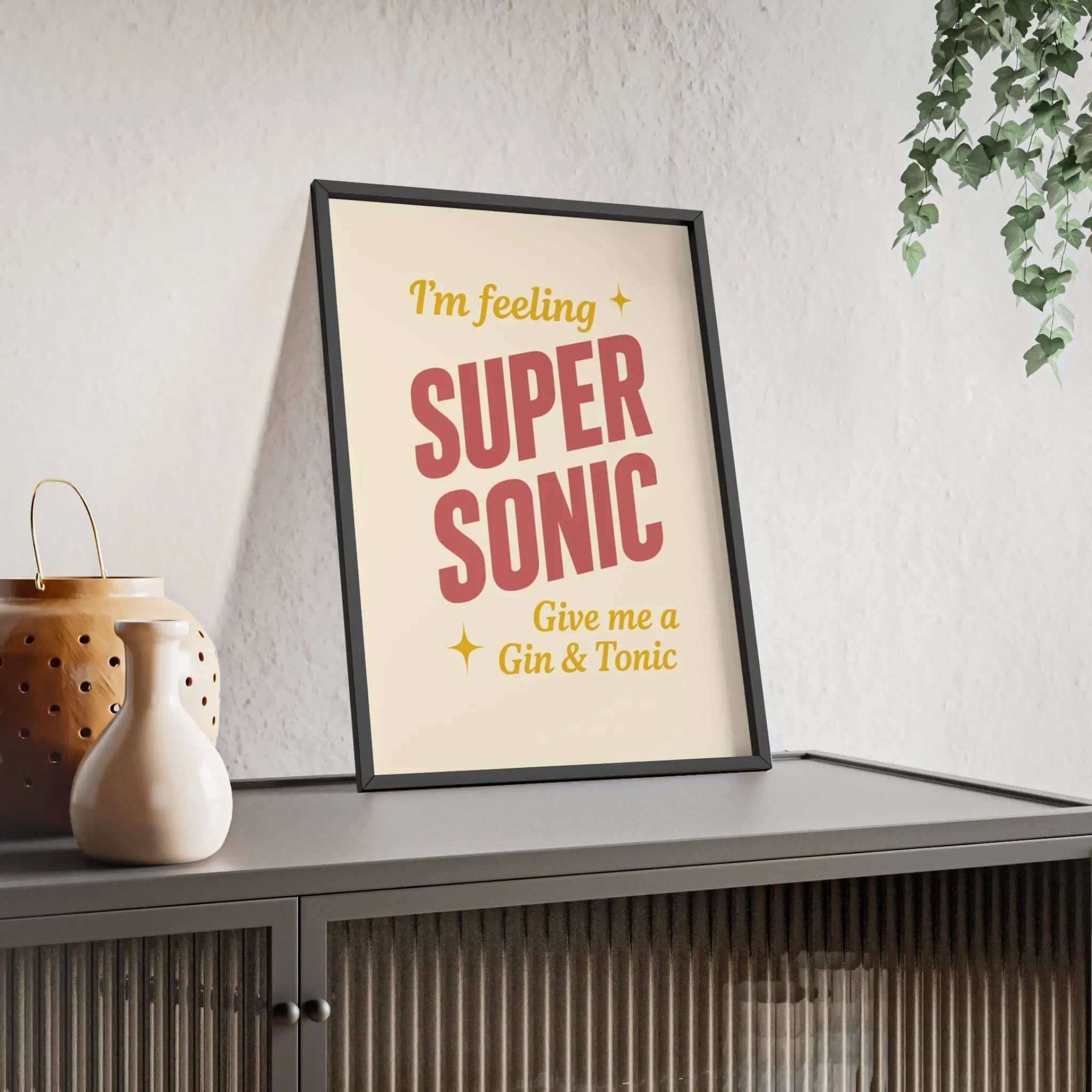 Supersonic Oasis Poster | Gin & Tonic Lyric Wall Art Print