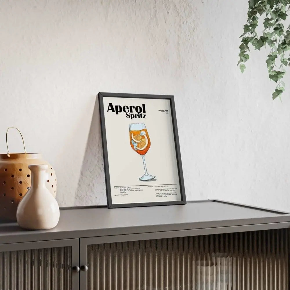 Aperol Spritz Cocktail Poster – Modern Bar Wall Art – Framed or Unframed