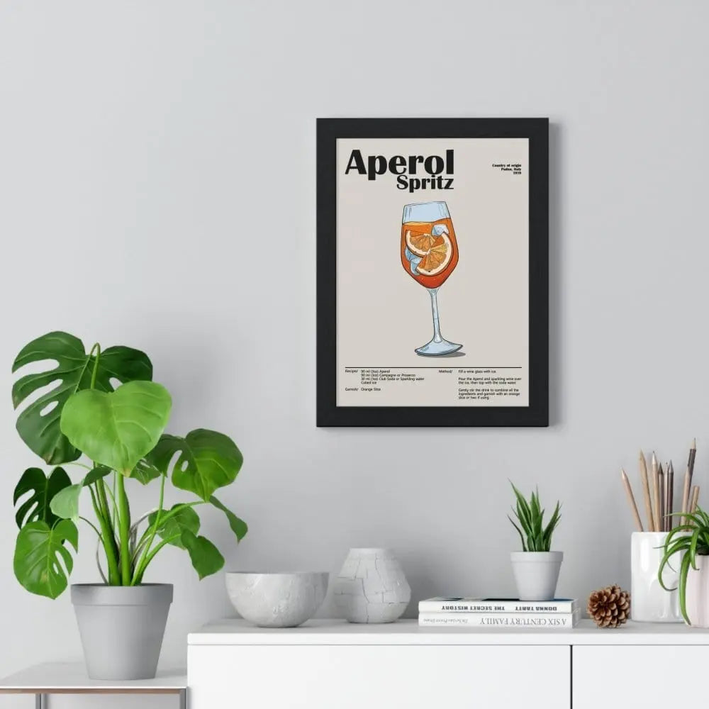 Aperol Spritz Cocktail Poster – Modern Bar Wall Art – Framed or Unframed