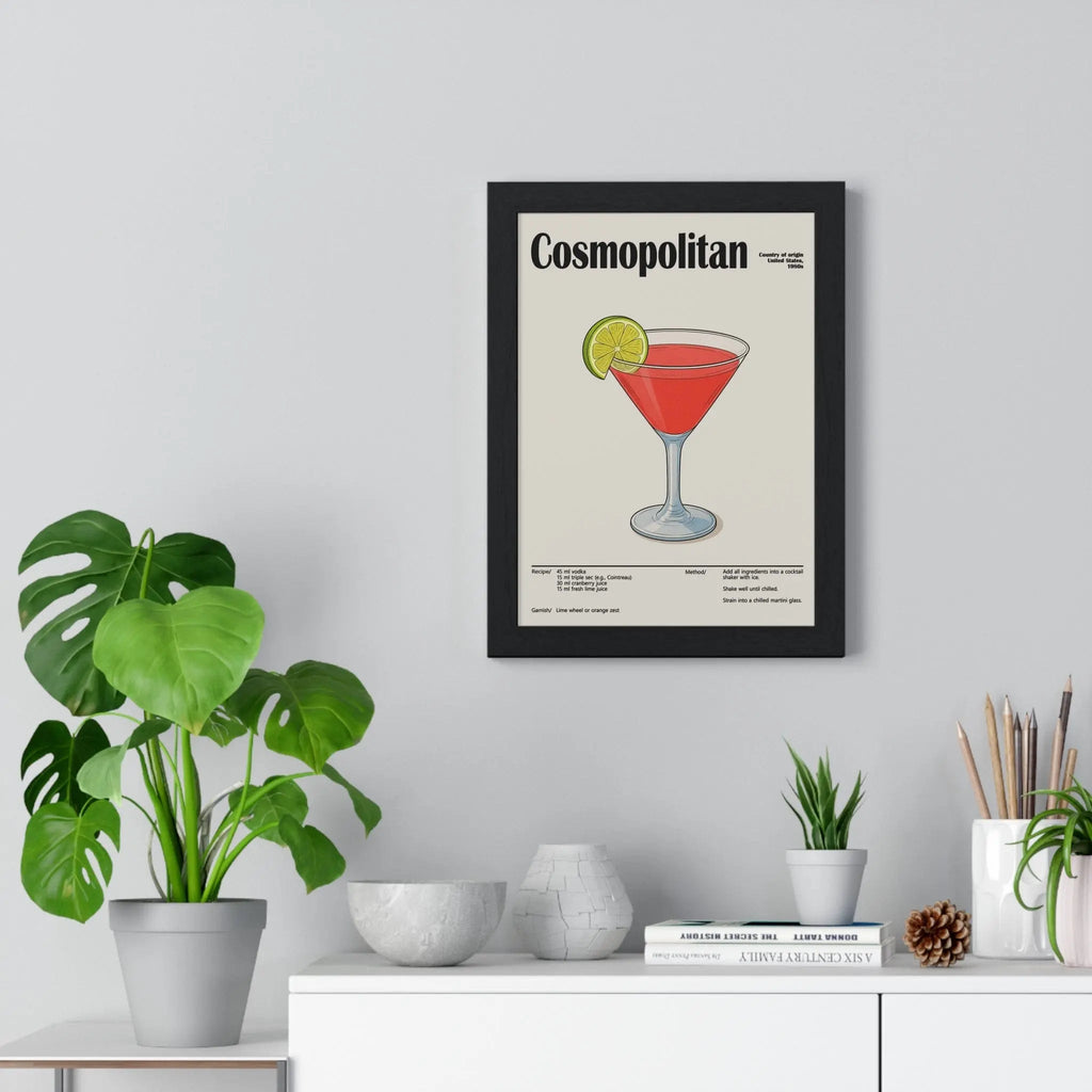 Cosmopolitan Cocktail Poster – Modern Bar Wall Art – Framed or Unframed