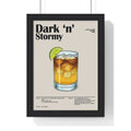 Dark ‘n’ Stormy Cocktail Poster – Bold Rum Drink Wall Art – Framed or Unframed