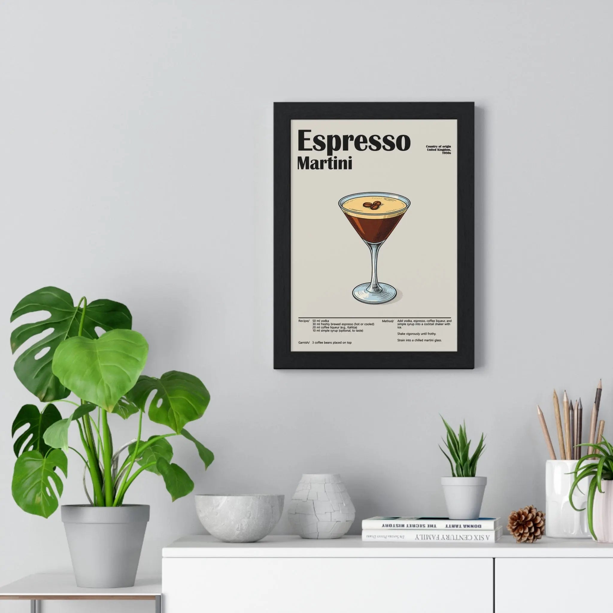 Espresso Martini Cocktail Poster – Modern Bar Wall Art – Framed or Unframed