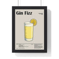 Gin Fizz Cocktail Poster – Bright Classic Drink Wall Art – Framed or Unframed