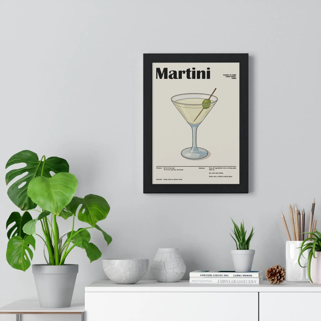 Martini Cocktail Poster – Timeless Gin Drink Wall Art – Framed or Unframed