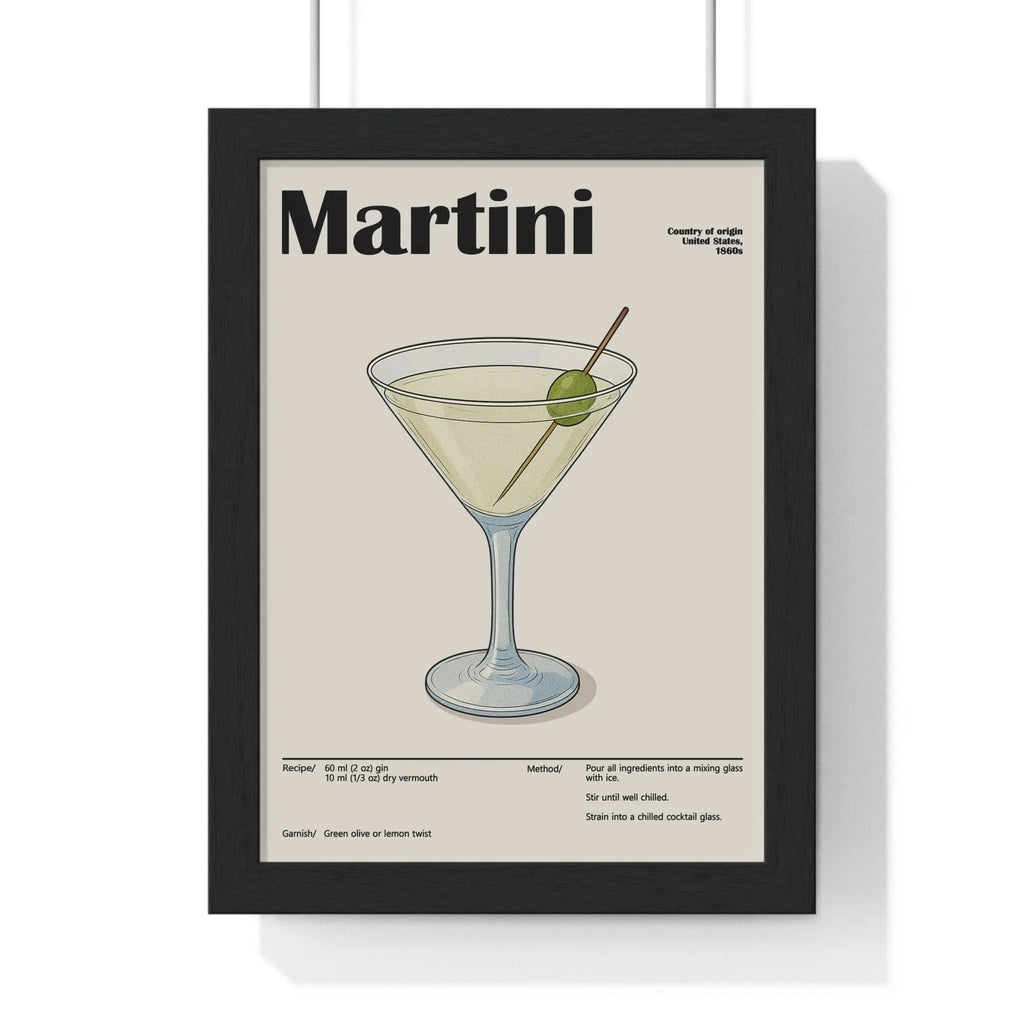 Martini Cocktail Poster – Timeless Gin Drink Wall Art – Framed or Unframed