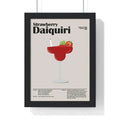 Strawberry Daiquiri Cocktail Poster – Bold Drink Wall Art – Framed or Unframed