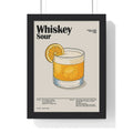 Whiskey Sour Cocktail Poster – Classic Whiskey Wall Art – Framed or Unframed