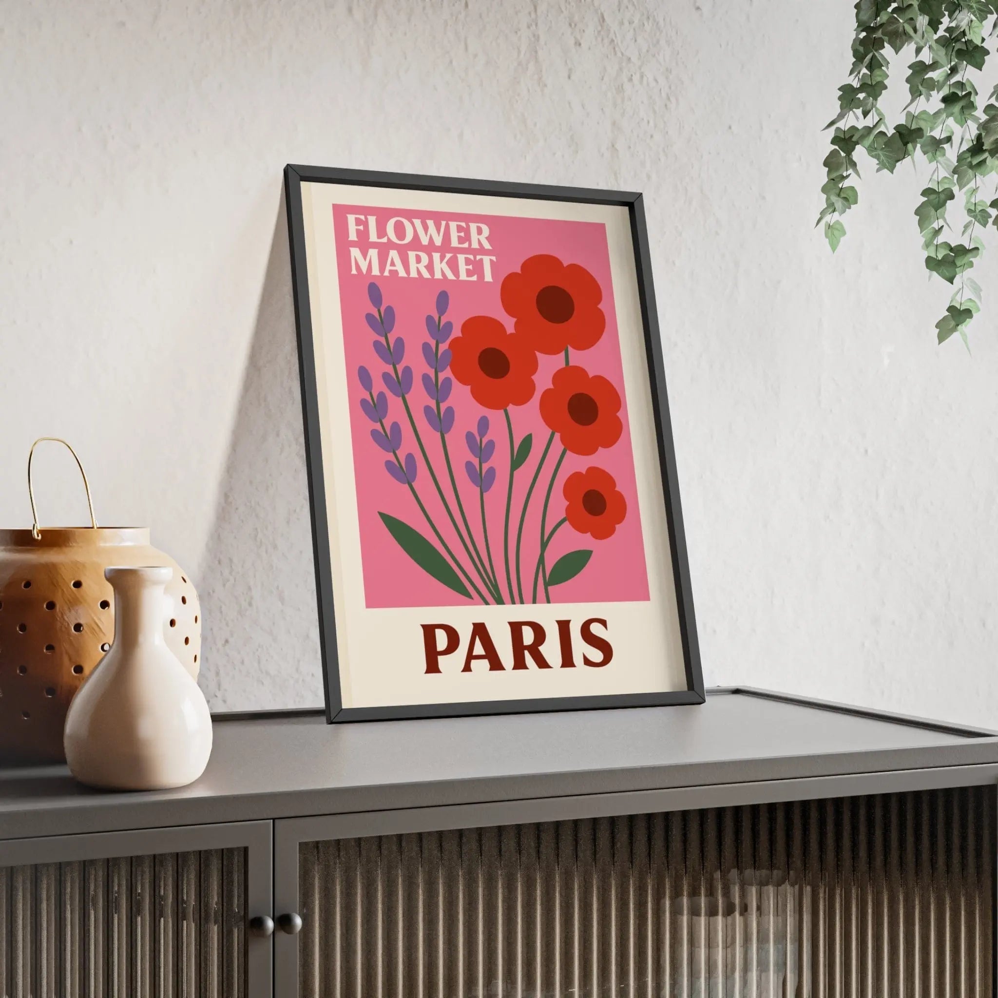 Flower Market Paris Poster | Vintage Floral Wall Art